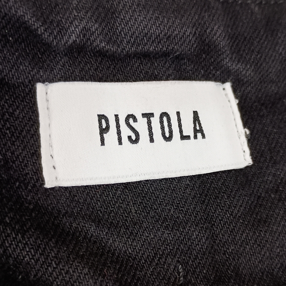 NWOT Pistola Black Denim Paperbag Shorts - Picture 4 of 5
